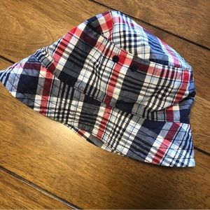 Janie and Jack Plaid Bucket Hat sz 6-8 (21/21.5 in) EUC